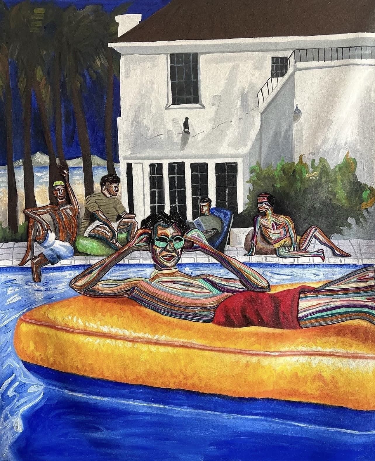 Beach house Party by Benjamin Asante from the Woven Sanctuaries series